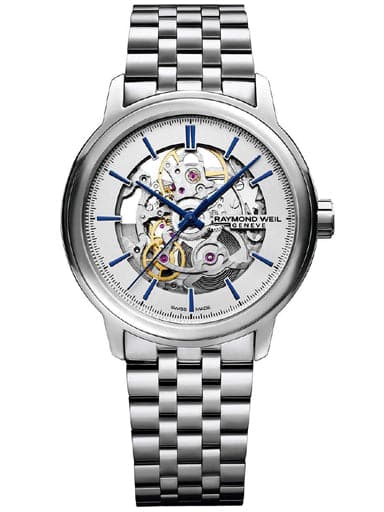Raymond Weil Maestro Men's Automatic Skeleton Silver Steel Watch - Kamal Watch Company
