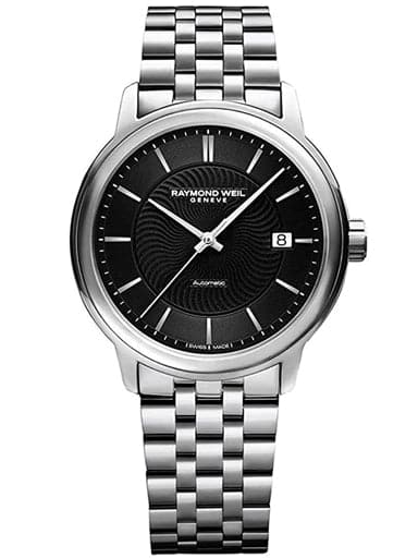 Raymond Weil Maestro Men's Automatic Black Dial Silver Strap Date Watch - Kamal Watch Company