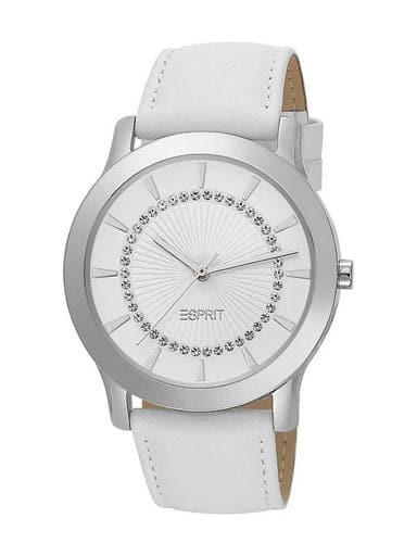 Esprit White Dial White Leather Strap Women's Watch ES104502002 - Kamal Watch Company