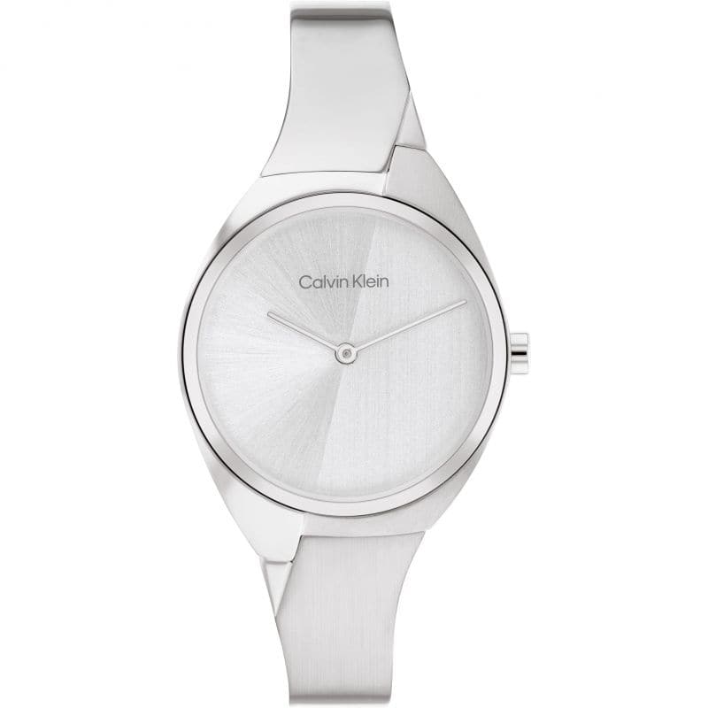 Calvin Klein Women's Quartz Stainless Steel Case and Bangle Bracelet Watch, Color: Silver (Model: 25200234) - Kamal Watch Company