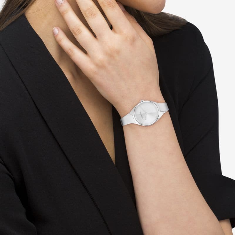 Calvin Klein Women's Quartz Stainless Steel Case and Bangle Bracelet Watch, Color: Silver (Model: 25200234) - Kamal Watch Company