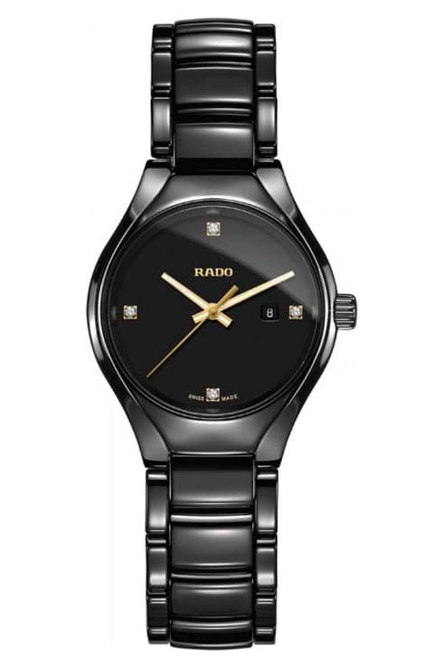Rado True Diamond Black Dial Ceramic Women's Watch - Kamal Watch Company