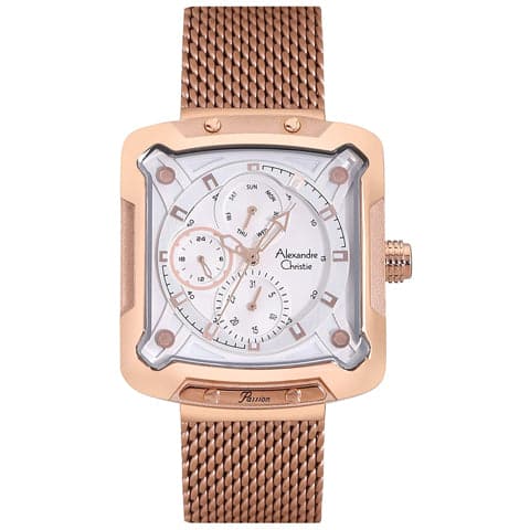 Alexandre Christie Womens 36 mm Passion White Dial Metal Analogue Watch - 3030BFBRGSL - Kamal Watch Company