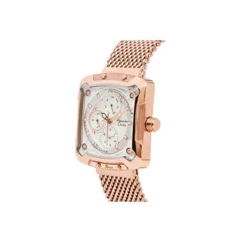 Alexandre Christie Womens 36 mm Passion White Dial Metal Analogue Watch - 3030BFBRGSL - Kamal Watch Company