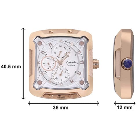 Alexandre Christie Womens 36 mm Passion White Dial Metal Analogue Watch - 3030BFBRGSL - Kamal Watch Company