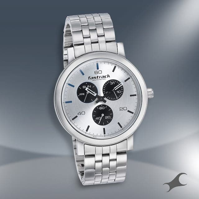 Fastrack Mens 43 mm Dial It Up Silver Dial Stainless Steel Analog Watch - Kamal Watch Company