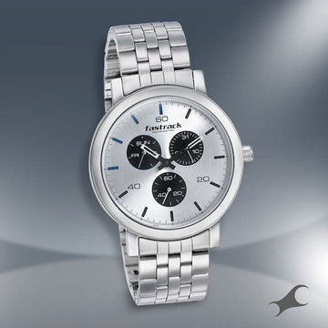 Fastrack Mens 43 mm Dial It Up Silver Dial Stainless Steel Analog Watch - Kamal Watch Company