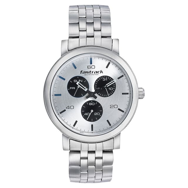 Fastrack Mens 43 mm Dial It Up Silver Dial Stainless Steel Analog Watch - Kamal Watch Company