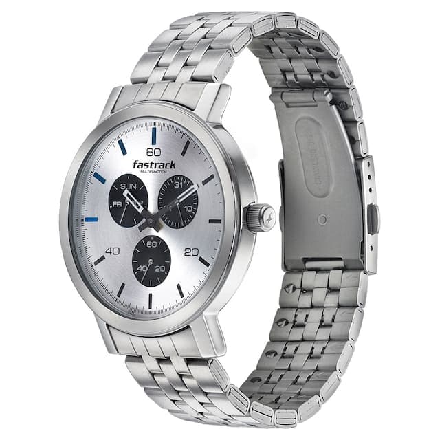 Fastrack Mens 43 mm Dial It Up Silver Dial Stainless Steel Analog Watch - Kamal Watch Company