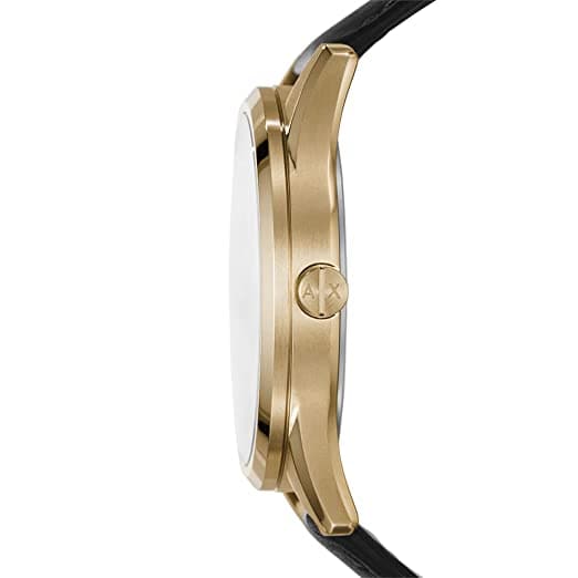 Armani Exchange Quartz 42 mm Black Dial Leather Analog Watch for Men - AX1869I