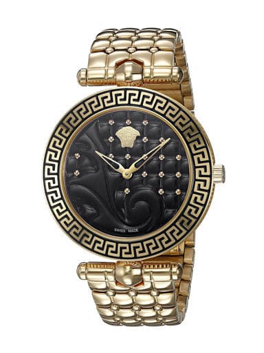 Versace Women's Vanitas Analog Display Swiss Quartz Gold Watch - Kamal Watch Company