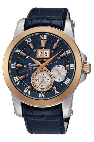 Seiko Premier Kinetic Blue Dial SNP126P1 Men's Watch - Kamal Watch Company