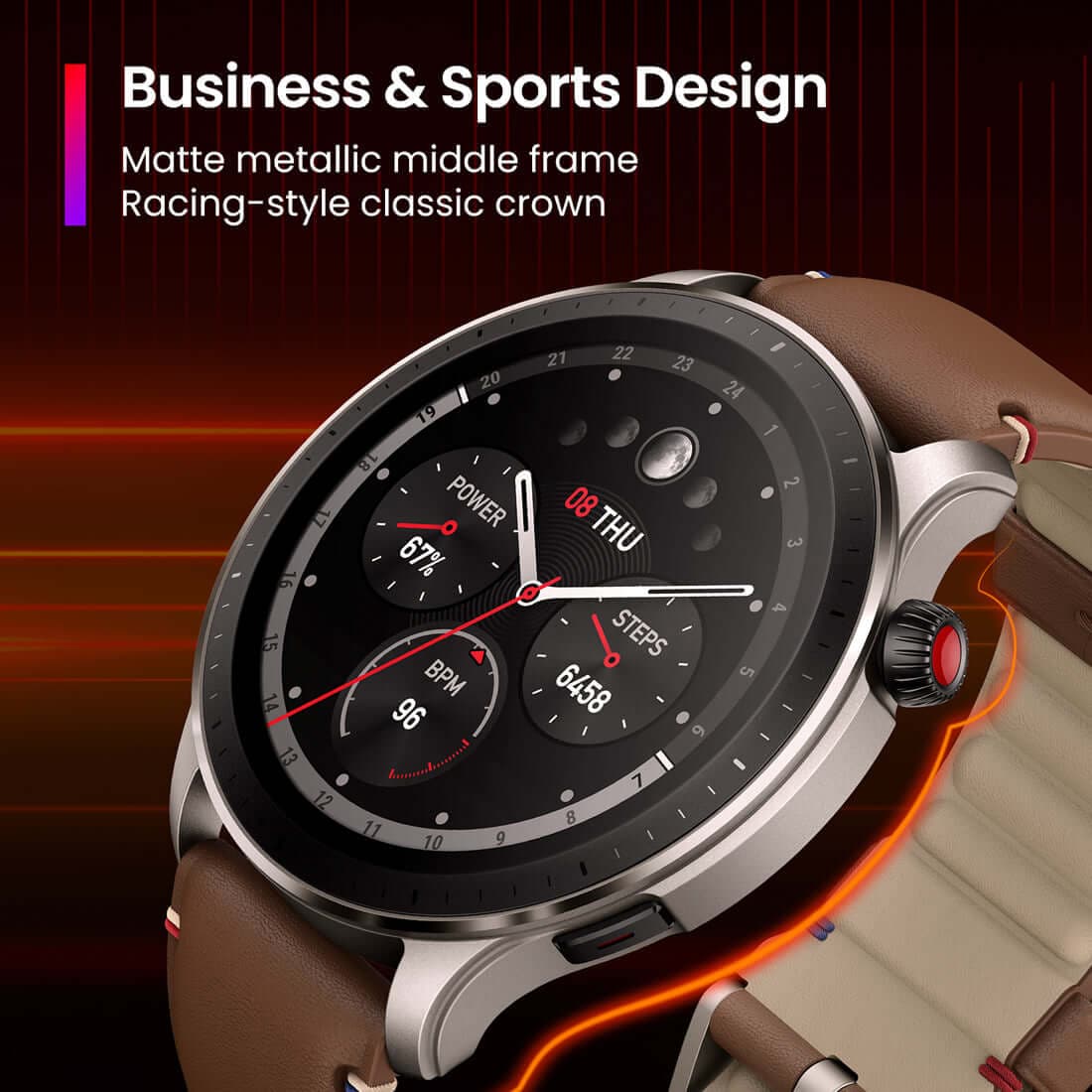 AMAZFIT GTR 4 Vintage Brown Leather - Kamal Watch Company