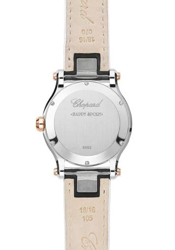 Chopard Happy Sport Stainlees steel and Ethical Rose Gold & Diamonds Ladies Watch, 278582-6009 - Kamal Watch Company