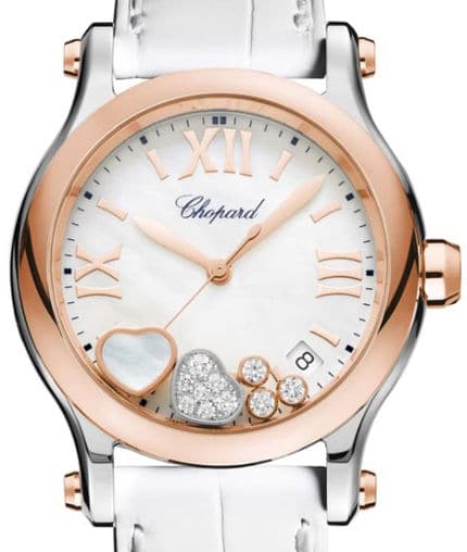 Chopard Happy Sport Stainlees steel and Ethical Rose Gold & Diamonds Ladies Watch, 278582-6009 - Kamal Watch Company