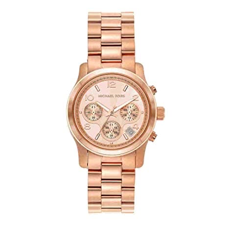 Michael Kors Runway 38 mm Rose Gold Dial Stainless Steel Chronograph Watch for Women - MK7324I - Kamal Watch Company