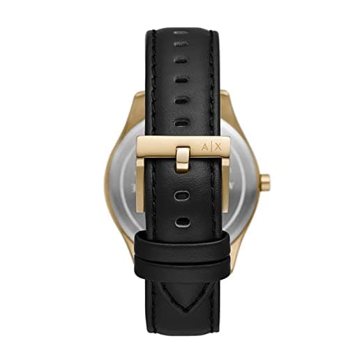 Armani Exchange Quartz 42 mm Black Dial Leather Analog Watch for Men - AX1869I