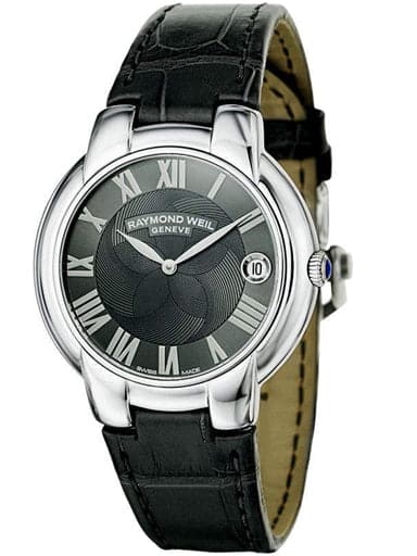 Raymond Weil Jasmine Black Dial Black Leather Ladies Watch - Kamal Watch Company