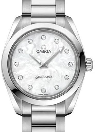Omega Aqua Terra 150M Seamaster Steel Diamonds Quartz Watch For Women's O22010286055001 - Kamal Watch Company