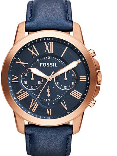 Fossil Men's Grant Blue Leather Watch - Kamal Watch Company
