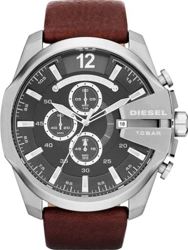 Diesel Mega Chief Brown Leather Men's Watch DZ4290 - Kamal Watch Company