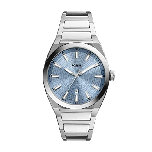 Fossil Everett 42 mm Blue Dial Stainless Steel Analog Watch for Men - FS5986I - Kamal Watch Company
