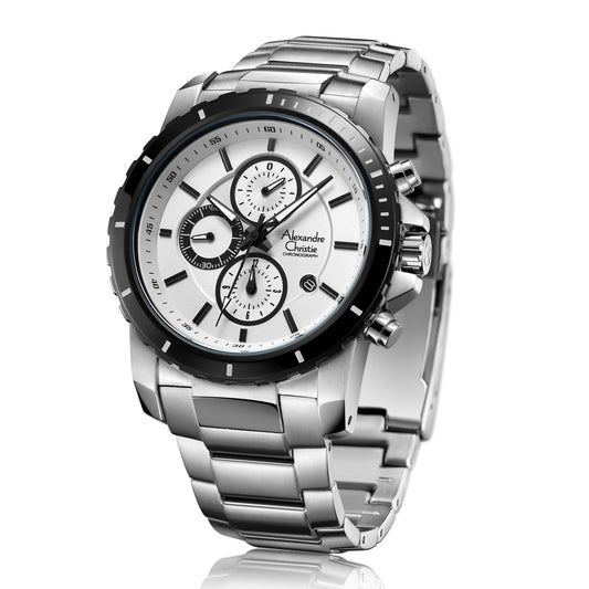 AC 6141 MCB Chronograph For Men – Silver - Kamal Watch Company