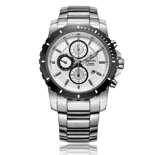 AC 6141 MCB Chronograph For Men – Silver - Kamal Watch Company