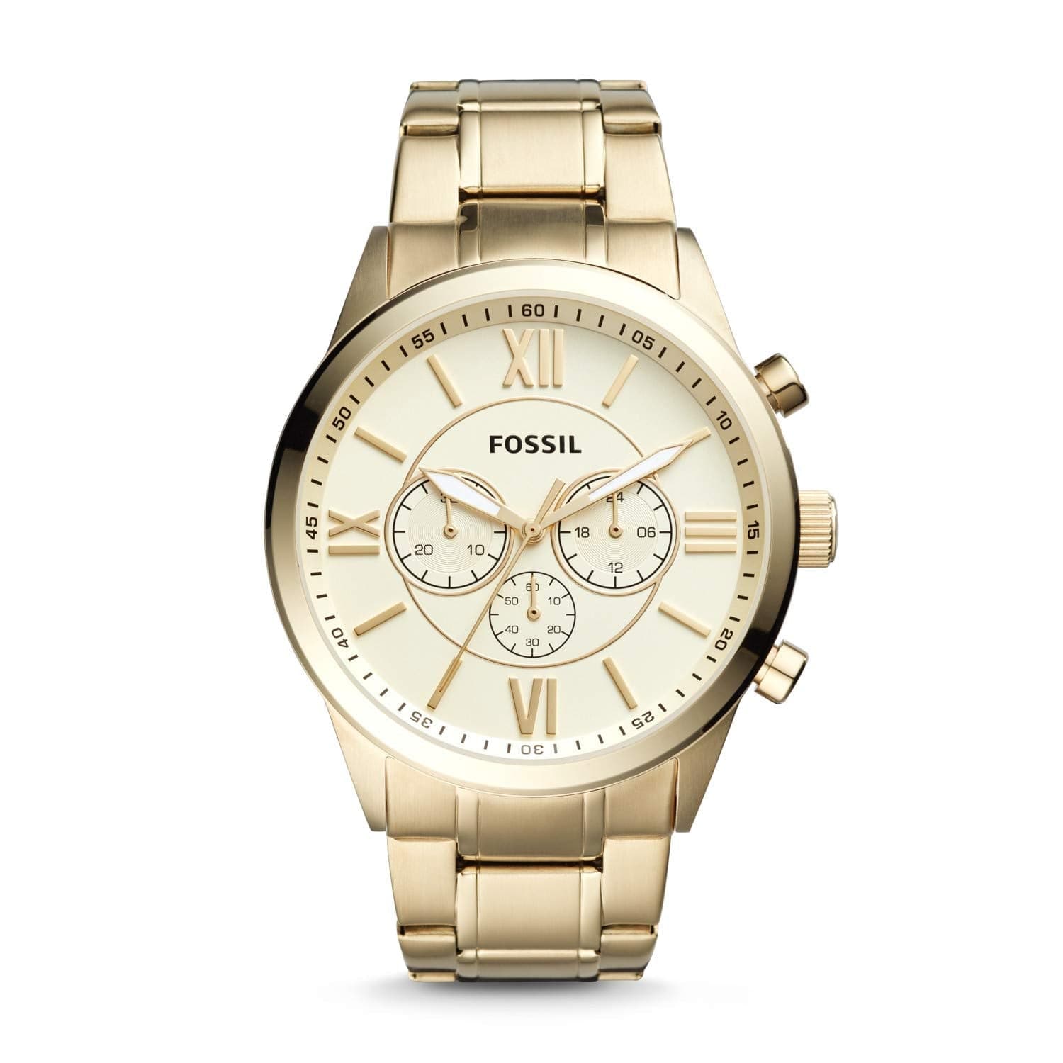 Fossil Flynn Chronograph Gold-Tone Stainless Steel Watch BQ1128IE - Kamal Watch Company