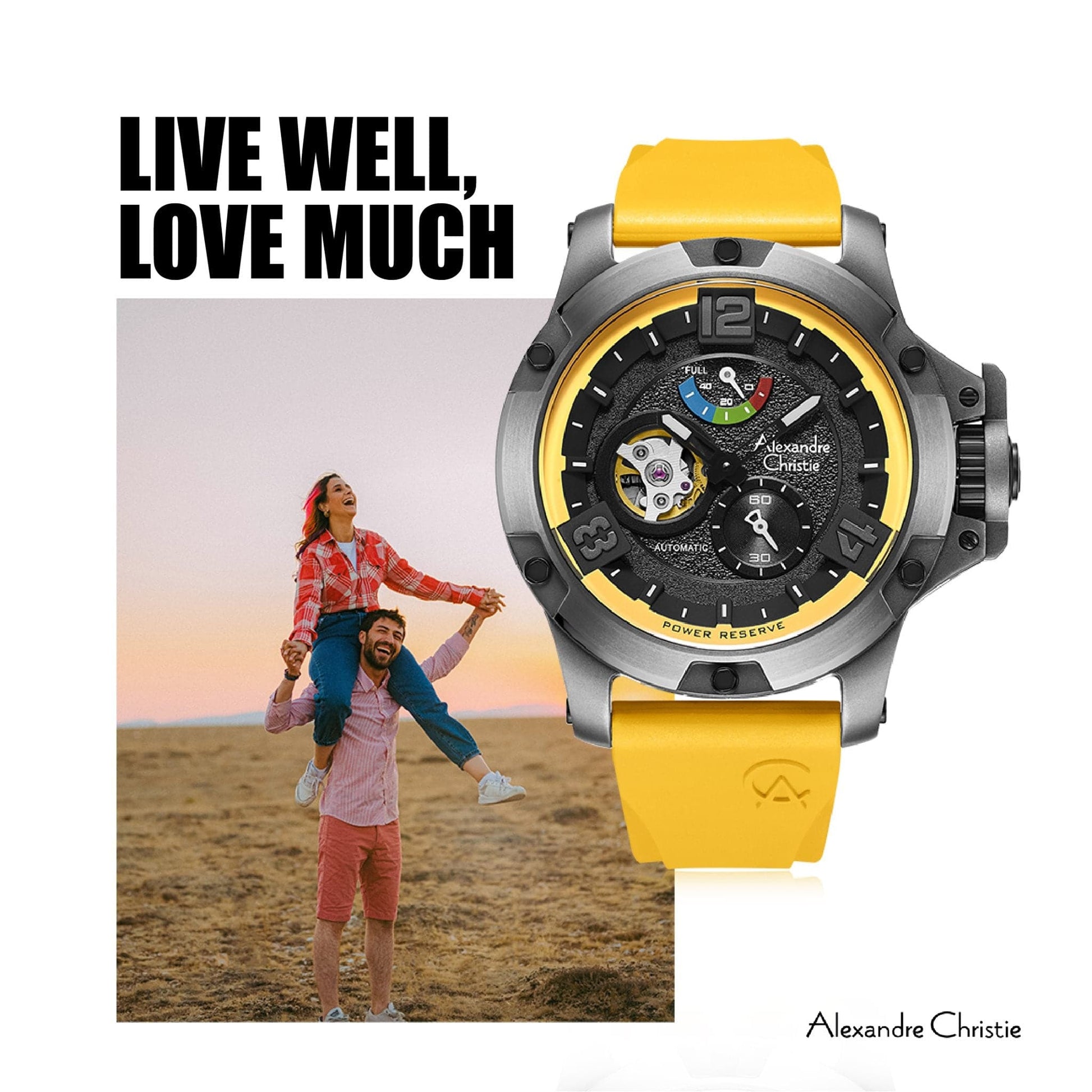 AC 6295 MPR Limited Edition Automatic Watch For Men – Yellow - Kamal Watch Company