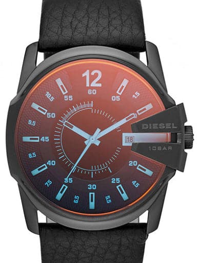 Diesel Timeframe Iridescent Dial Leather Men's Watch - Kamal Watch Company