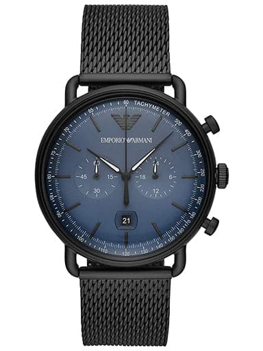 Emporio Armani Chronograph Quartz Blue Dial Men's Watch - Kamal Watch Company