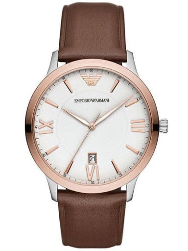 Emporio Armani Giovanni Collection Round Analog White Dial Men's Watch - Kamal Watch Company