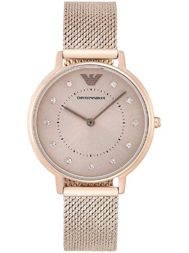 Emporio Armani Quartz Crystal Pink Dial Ladies Watch - Kamal Watch Company