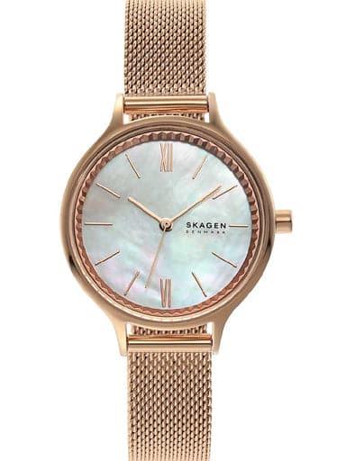 Skagen Round Analog Mother Of Pearl Dial Ladies Watch - Kamal Watch Company