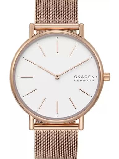 Skagen Signatur Rose-Tone Steel-Mesh Watch - Kamal Watch Company