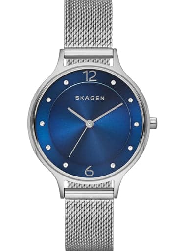 Skagen Anita Steel-Mesh Blue Dial Watch - Kamal Watch Company