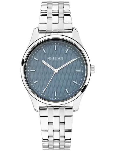 Titan Work Wear Blue Dial & Stainless Steel Strap Women's Watch 2639SM02 - Kamal Watch Company