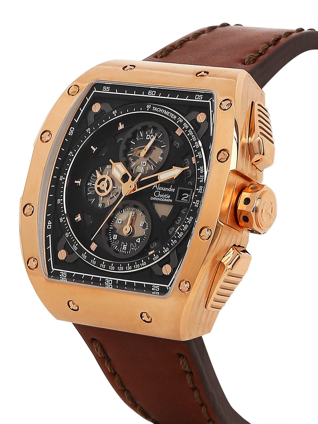 AC 6411 MCL Chronograph For Men – Rose Gold Brown-6411MCLRGBA - Kamal Watch Company