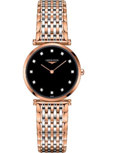 Longines La Grande Classique Quartz 29 mm Black Diamond Dial Watch For Women's - Kamal Watch Company