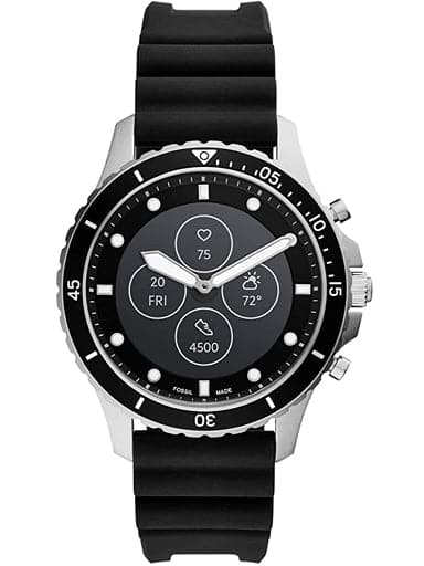Fossil Hybrid Smartwatch HR FB-01 Black Silicone Strap Watch FTW7018 - Kamal Watch Company
