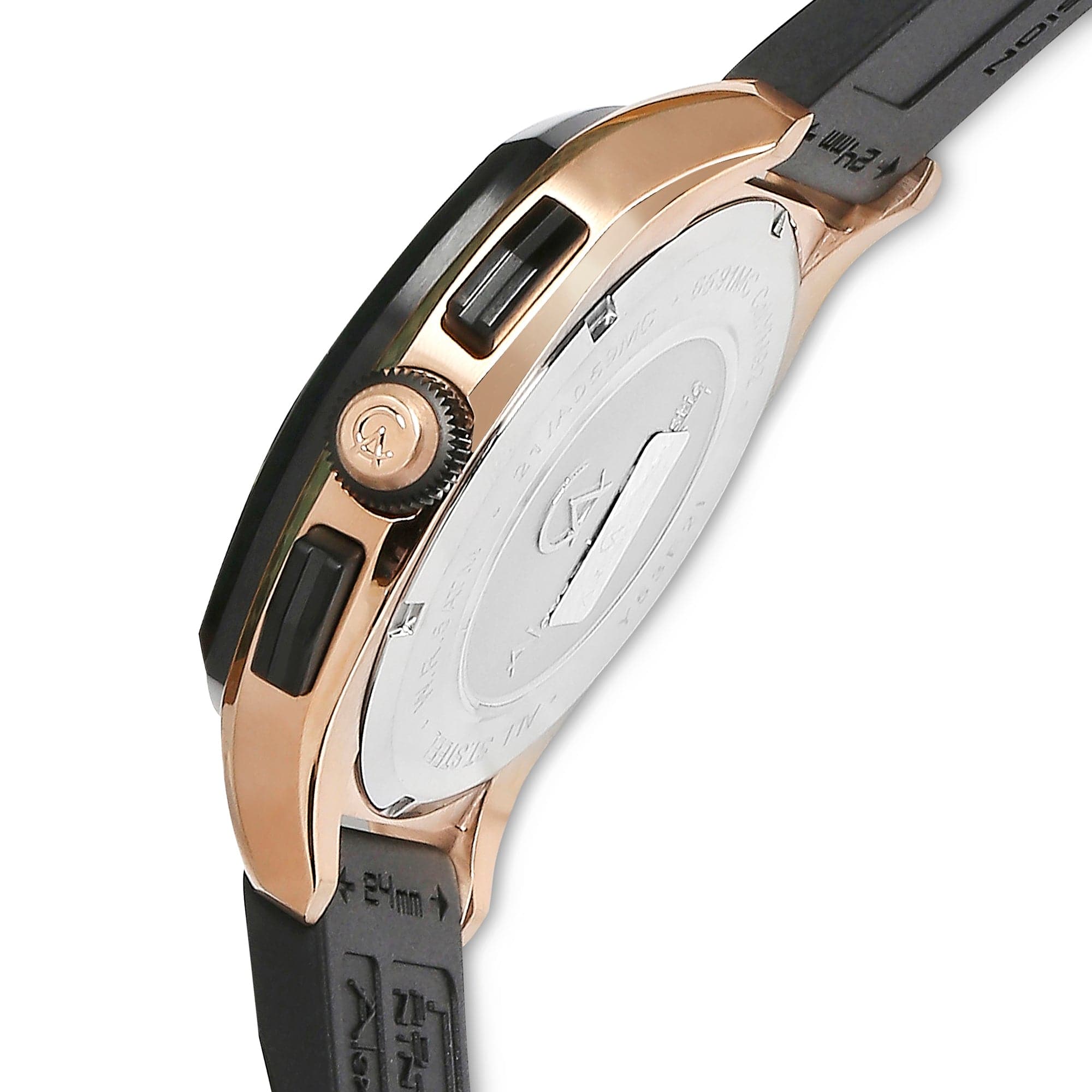 Alexandre Christie Mens 45 mm Alexandre Christie Black Dial Silicone Analogue Watch - 6591MCRBRBA - Kamal Watch Company