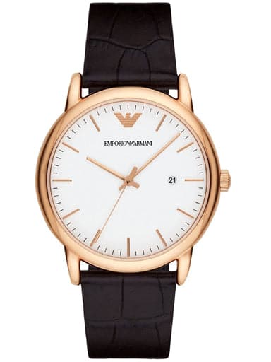 Emporio Armani Mens Luigi Analogue Leather Watch - Kamal Watch Company