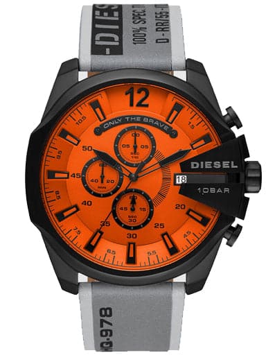 Diesel Mega Chief Round Analog Orange Dial Men Watch - Kamal Watch Company