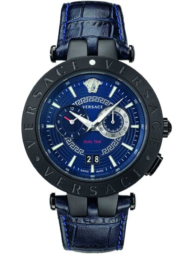 Versace V-Race Dual Time Blue Dial Men Watch - Kamal Watch Company