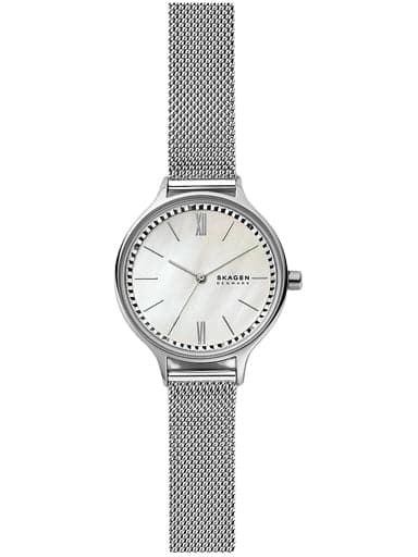 Skagen Anita Three-Hand Silver-Tone Steel Mesh Watch - Kamal Watch Company
