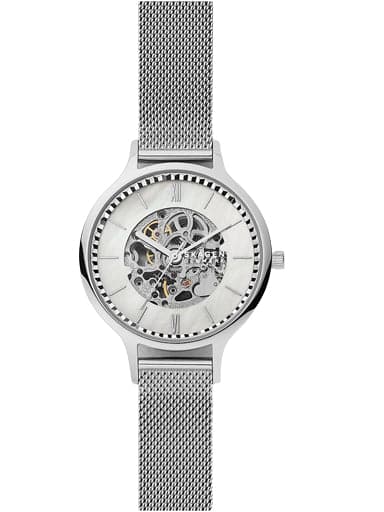 Skagen Anita Automatic Silver-Tone Steel Mesh Watch - Kamal Watch Company