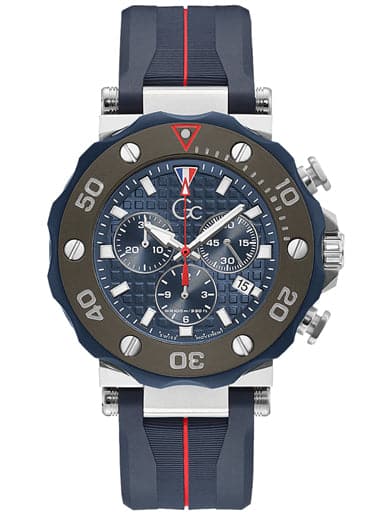 GC Mens Sport Chic Collection Blue Dial Silicone Chronograph Watch - Kamal Watch Company