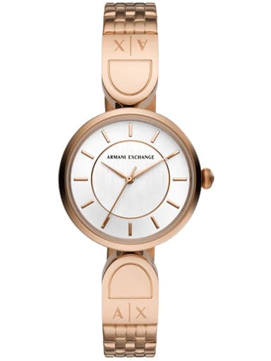 Armani Exchange Three-Hand Rose Gold-Tone Stainless Steel Watch - Kamal Watch Company