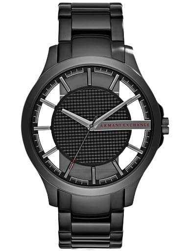 Armani Exchange Three-Hand Black Stainless Steel Watch - Kamal Watch Company